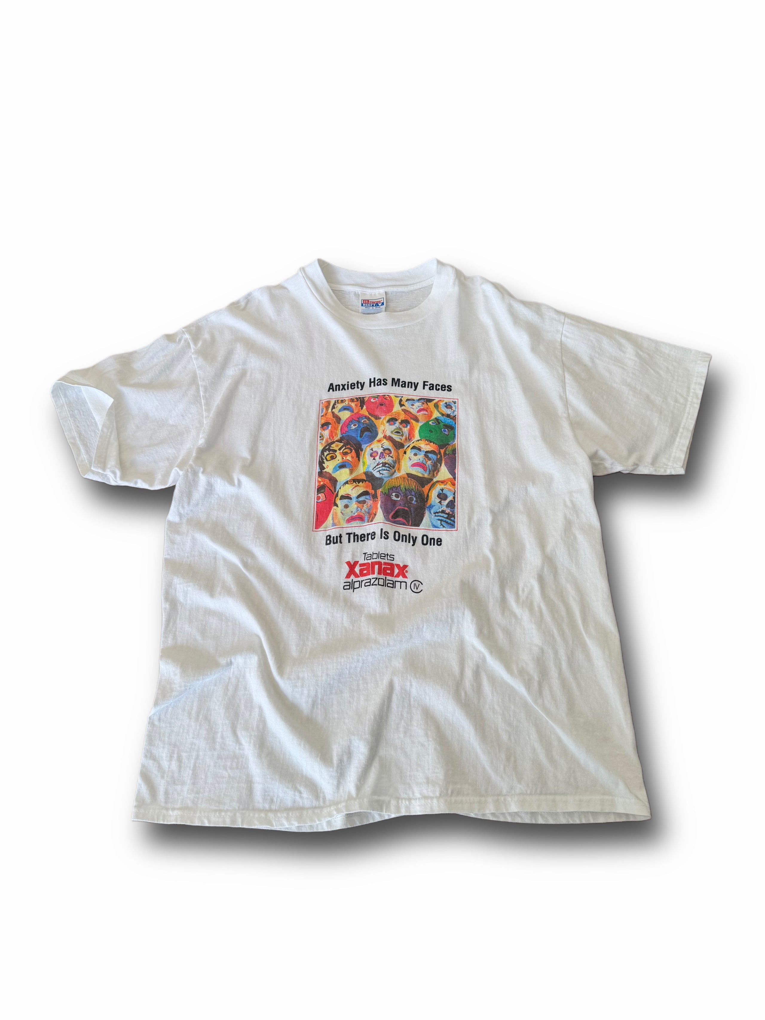 1990’s Anxiety has many faces Xanax tee shirt